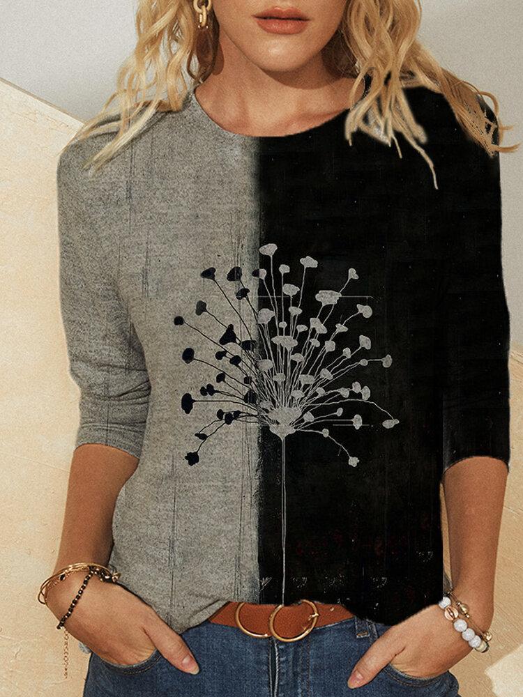 Round Neck Printed Long-sleeved Casual T-shirt - LuckyFash™