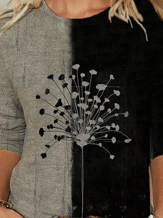 Round Neck Printed Long-sleeved Casual T-shirt - LuckyFash™