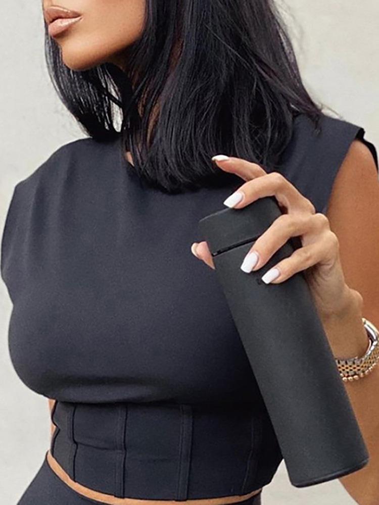 Ruched Tank Crop Top & High Waist Pants Set - LuckyFash™
