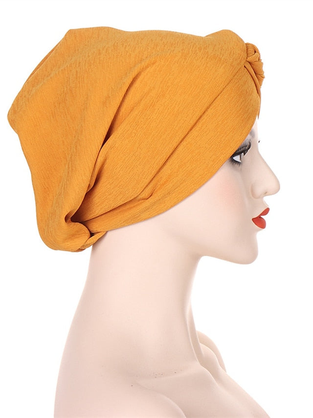 Bonnets Muslim Turban Hijabs Female Hat New Fashion Solid Color Simple Style Women's Cap Hot Two Kinds of Wear Headgear - LuckyFash™