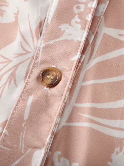 Shirt Collar Short Sleeve Printed Dress - LuckyFash™