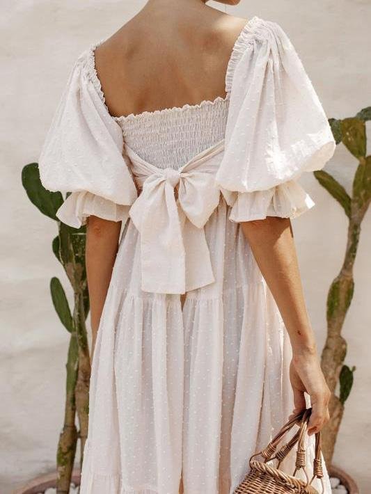 Short Sleeve High Waist Slim Jacquard Dress - LuckyFash™