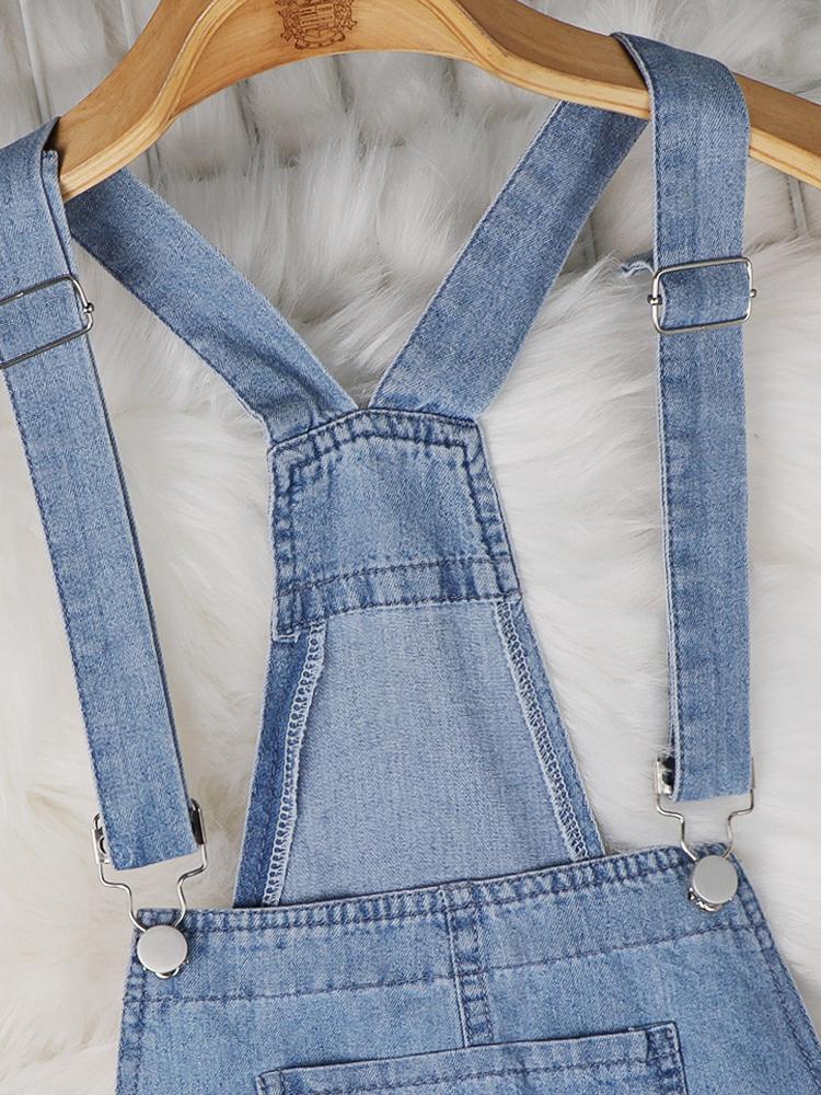 Simple Casual Drawstring Pocket Denim Jumpsuit - LuckyFash™