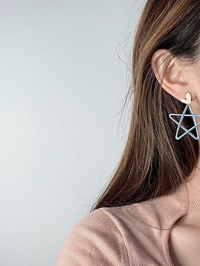 1 Pair Drop Earrings For Women's Birthday Gift Prom Alloy Geometrical Star - LuckyFash™