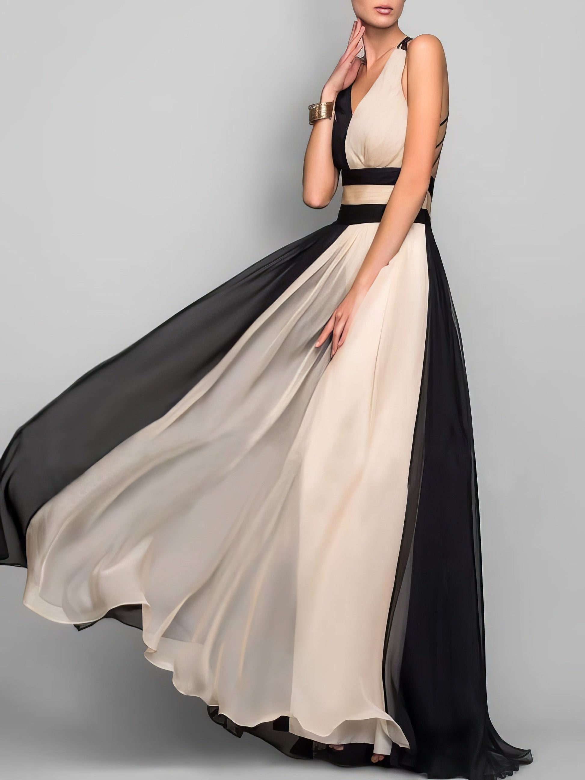 Sleeveless Colorblock High Waist Queen Dress - LuckyFash™