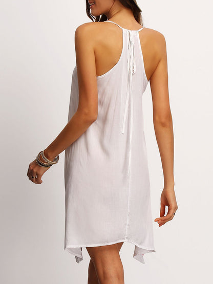 Sleeveless Suspender Irregular Skirt - LuckyFash™