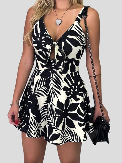 Sleeveless Tie V-neck Loose Jumpsuit - LuckyFash™