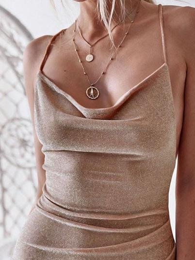 Slim Irregular Sleeveless Low-Cut Mini Dress - LuckyFash™