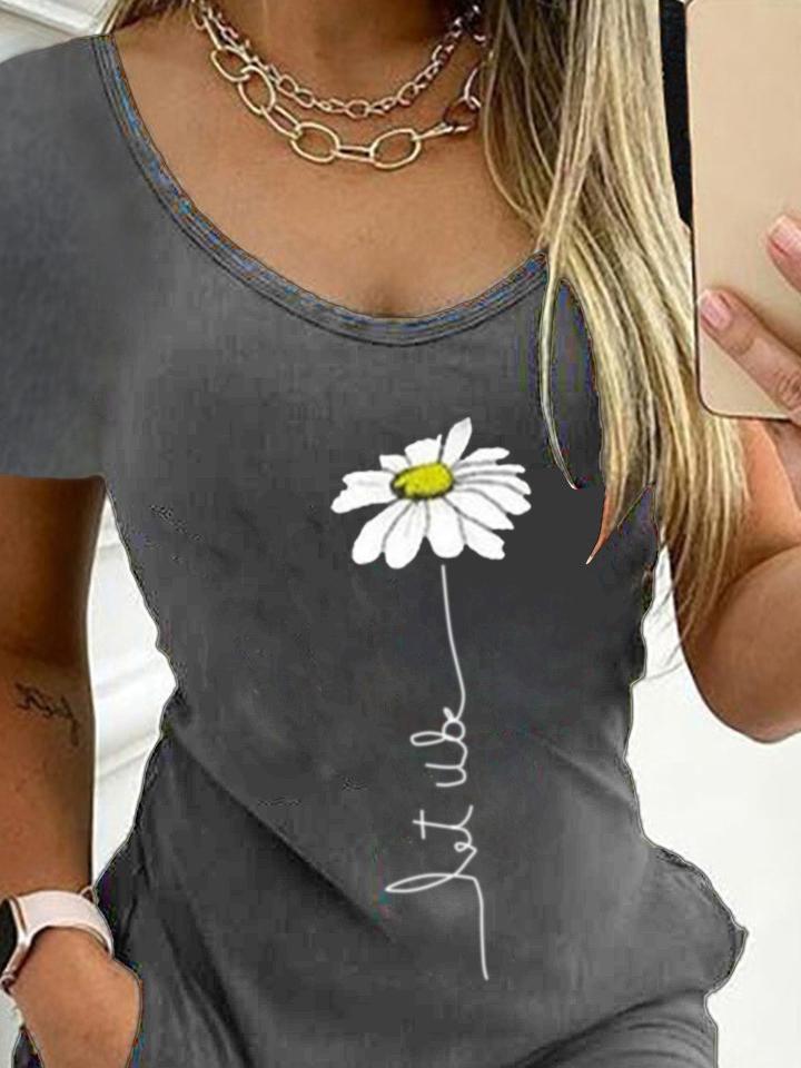 Slim Printed Short-sleeved Dress - LuckyFash™