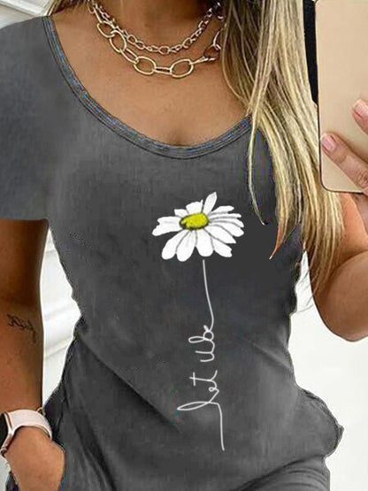 Slim Printed Short-sleeved Dress - LuckyFash™