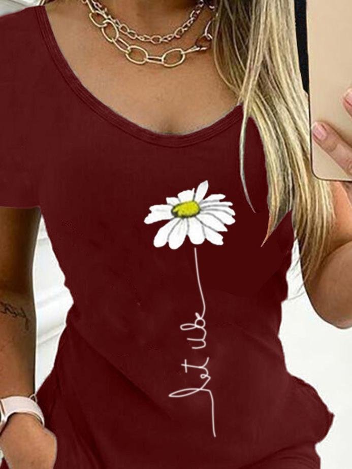 Slim Printed Short-sleeved Dress - LuckyFash™