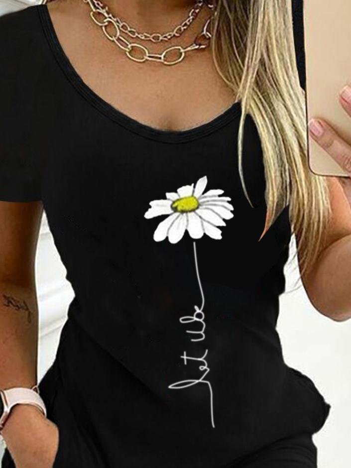 Slim Printed Short-sleeved Dress - LuckyFash™