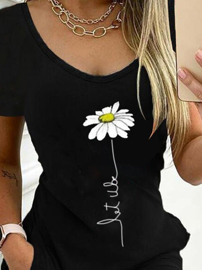Slim Printed Short-sleeved Dress - LuckyFash™
