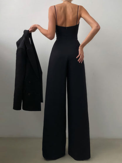 Sling Waist Straight Mopping Minimalist Jumpsuit - LuckyFash™