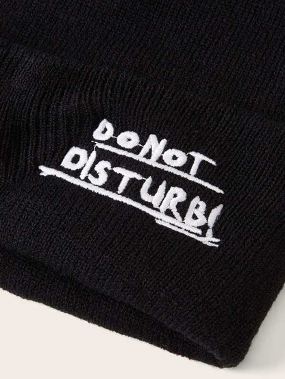 Slogan Embroidery Cuffed Beanie - LuckyFash™