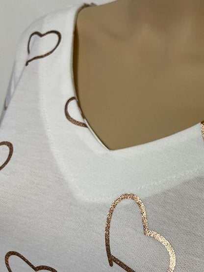 Soft Solid Color V-neck Short Sleeve Top - LuckyFash™
