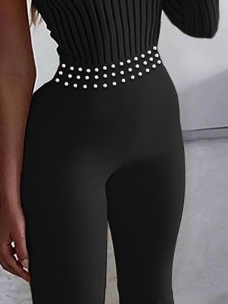 Solid Bubble Bead One-shoulder Jumpsuit - LuckyFash™