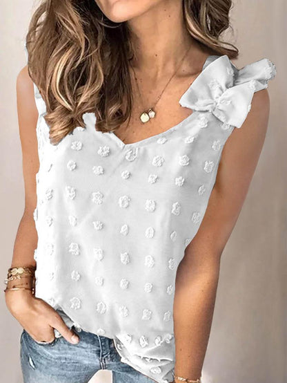 Solid Color Fold Shoulder Strap Vest - LuckyFash™