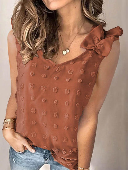 Solid Color Fold Shoulder Strap Vest - LuckyFash™