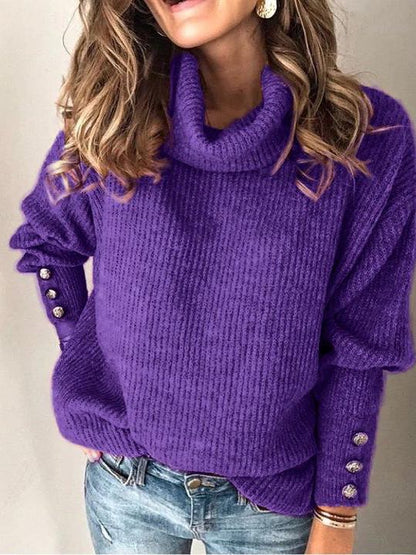 Solid Color Knit Sweater - LuckyFash™