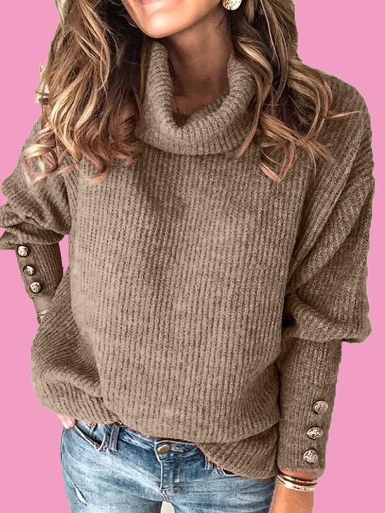 Solid Color Knit Sweater - LuckyFash™