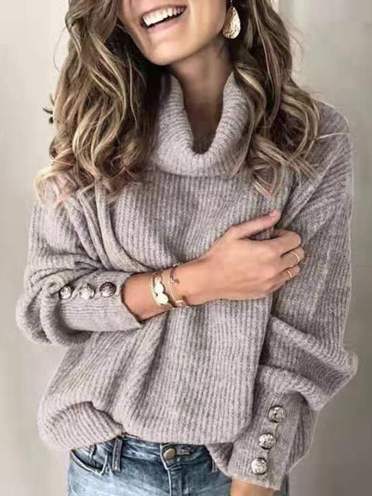 Solid Color Knit Sweater - LuckyFash™