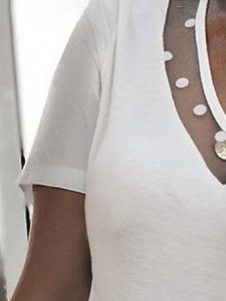 Solid Color Polka Dot Short-sleeved T-shirt - LuckyFash™