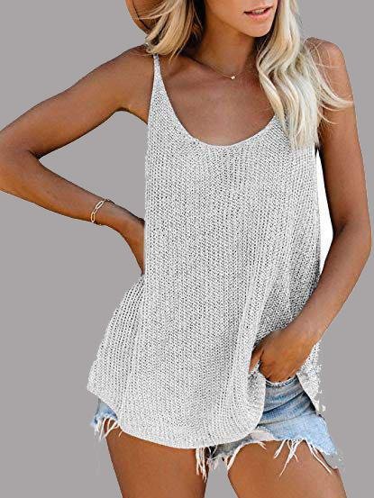 Solid Color U-neck Sleeveless Camisole - LuckyFash™
