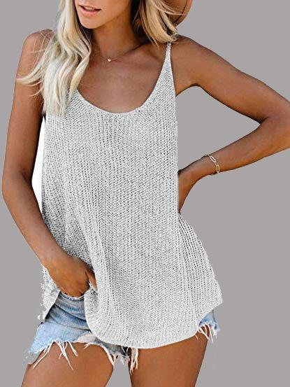 Solid Color U-neck Sleeveless Camisole - LuckyFash™