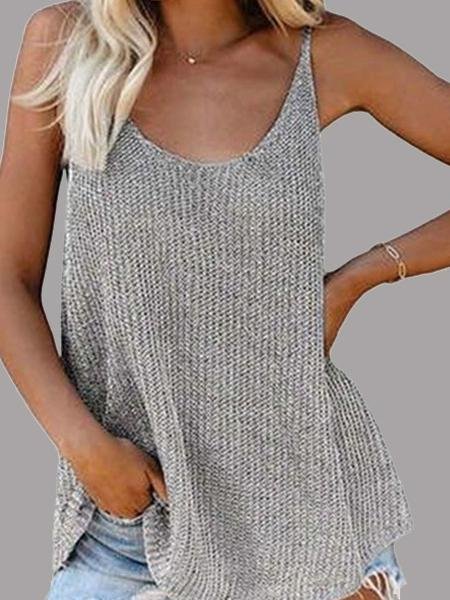 Solid Color U-neck Sleeveless Camisole - LuckyFash™