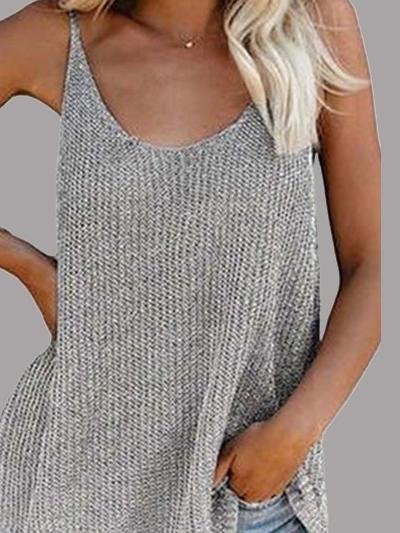 Solid Color U-neck Sleeveless Camisole - LuckyFash™