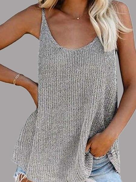 Solid Color U-neck Sleeveless Camisole - LuckyFash™