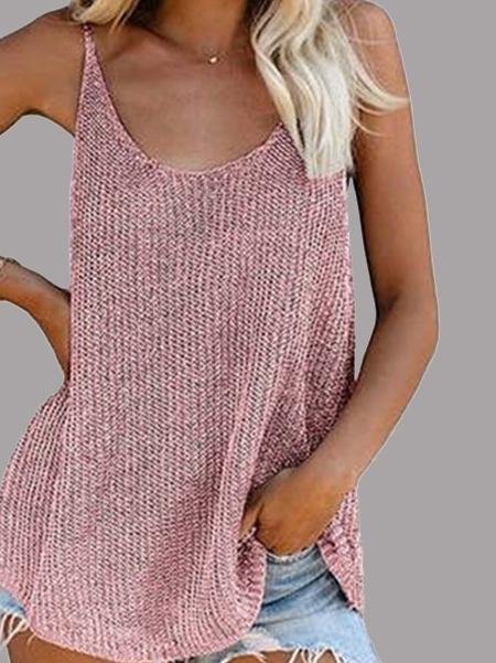 Solid Color U-neck Sleeveless Camisole - LuckyFash™
