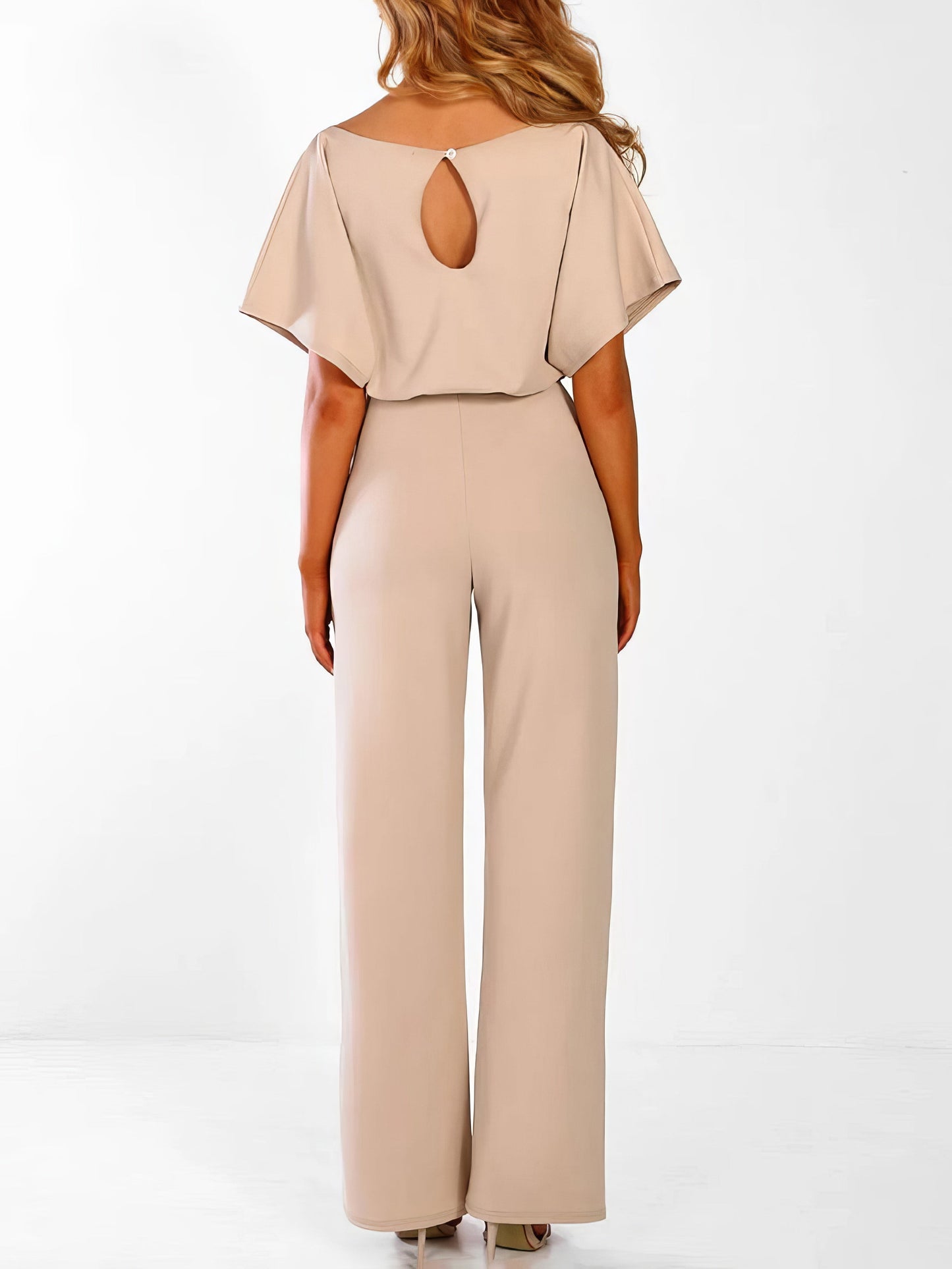 Solid Lace-up Short-sleeved Jumpsuit - LuckyFash™