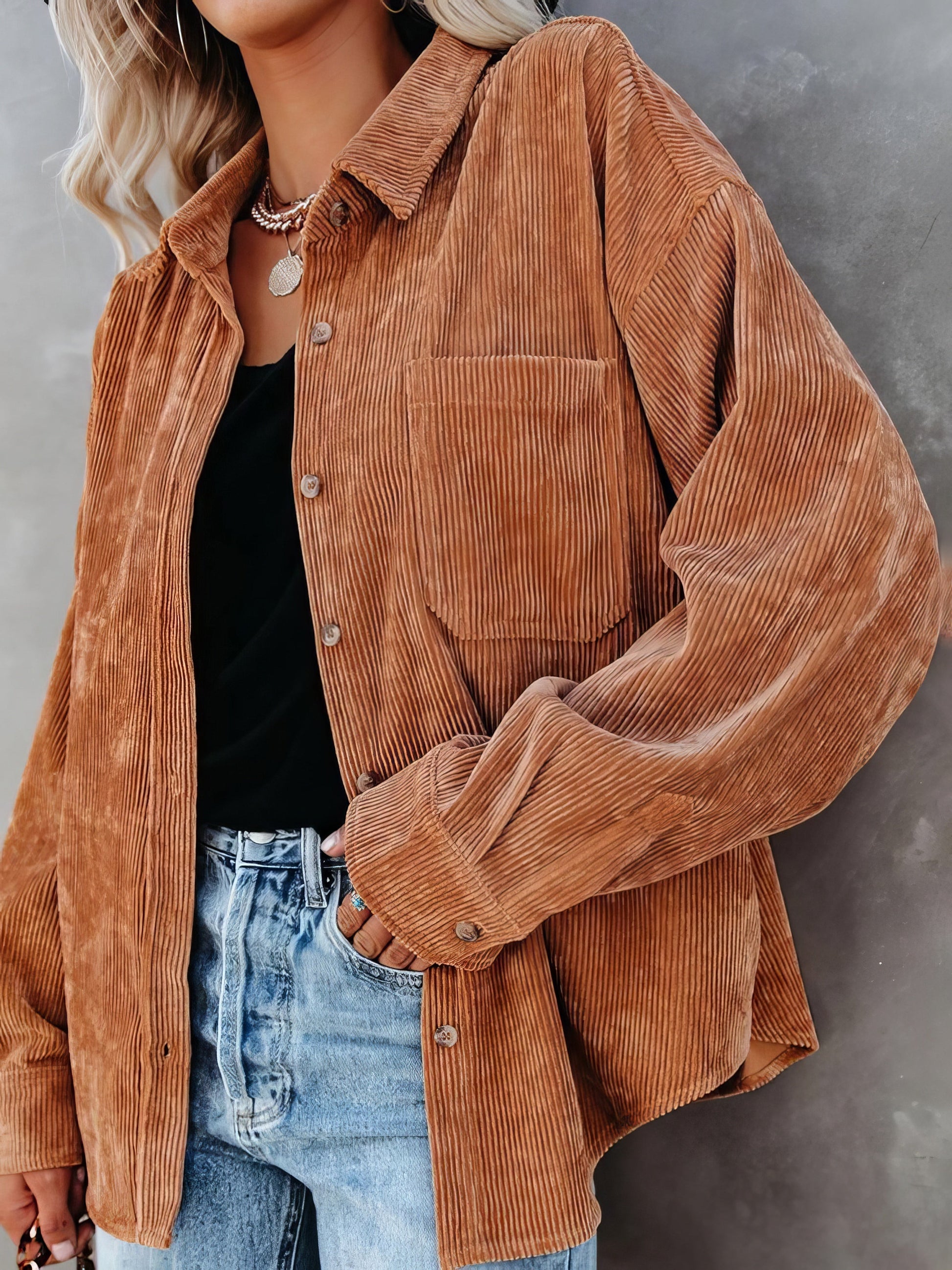 Solid Lapel Pit Strip Casual Jacket - LuckyFash™