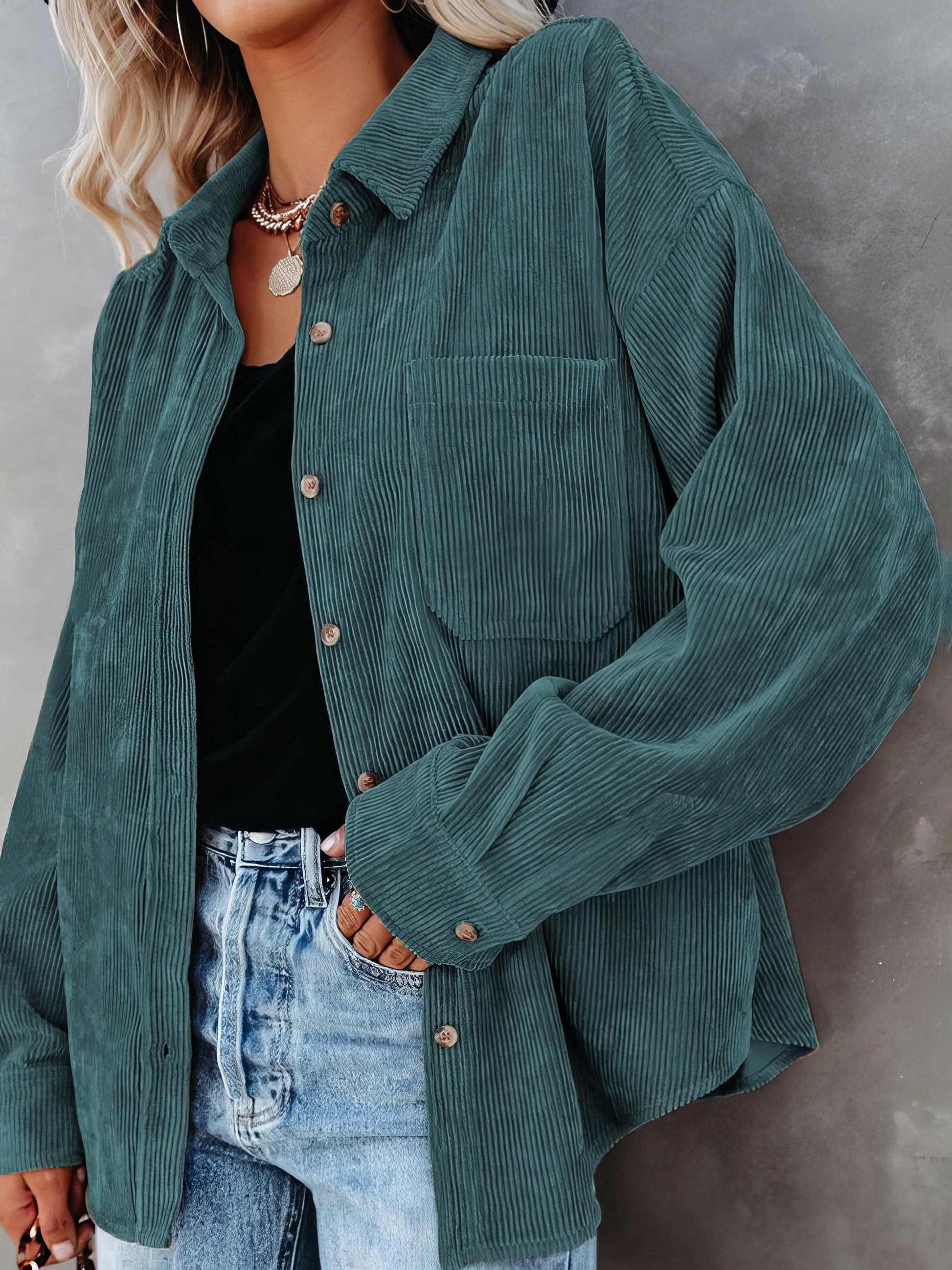 Solid Lapel Pit Strip Casual Jacket - LuckyFash™