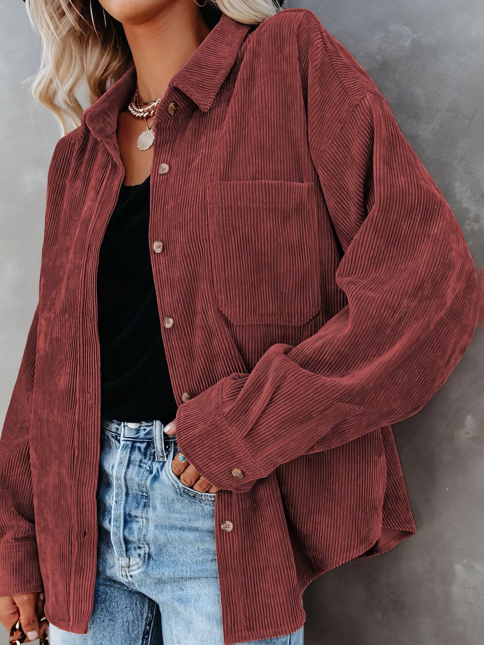 Solid Lapel Pit Strip Casual Jacket - LuckyFash™