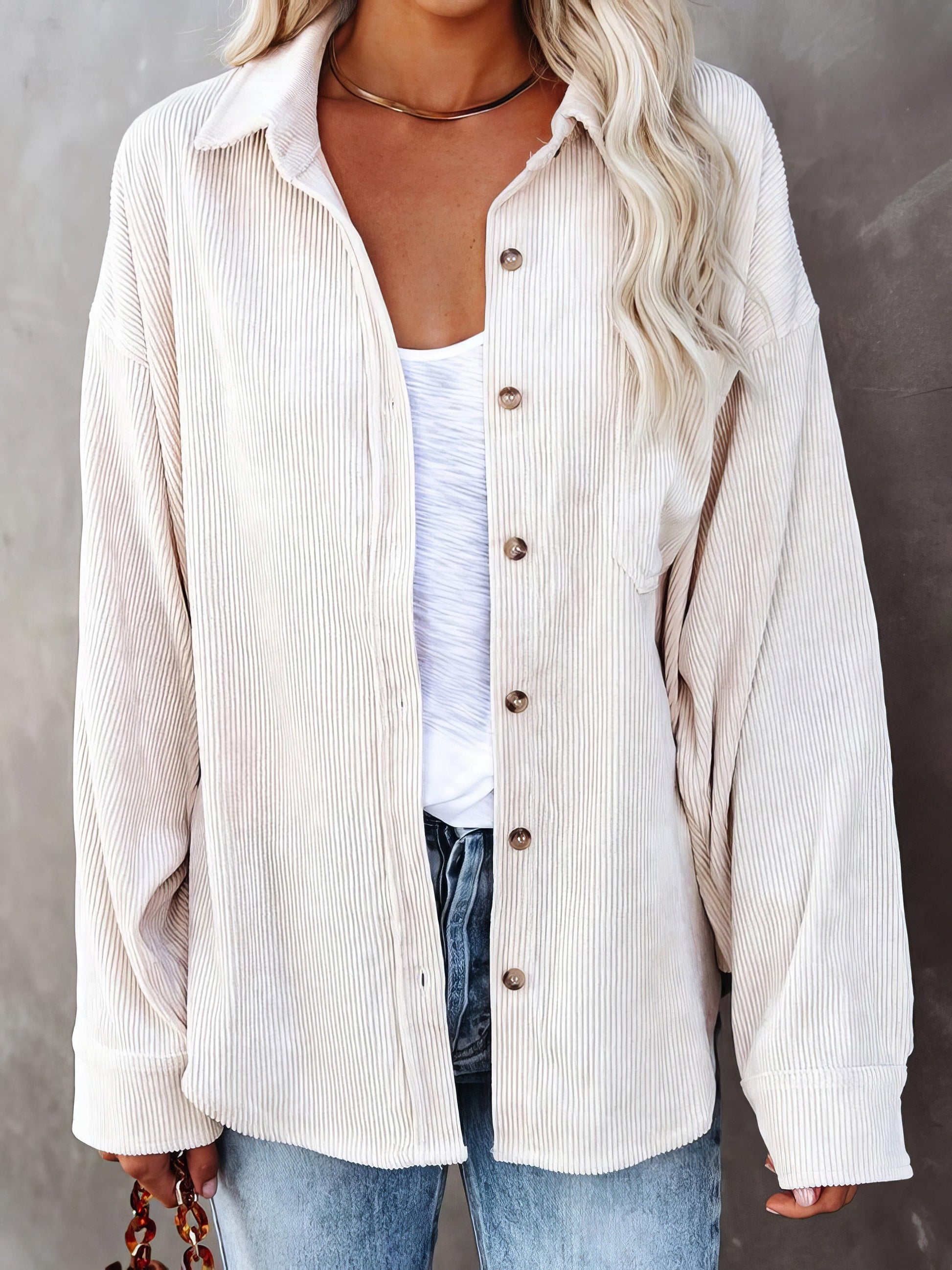 Solid Lapel Pit Strip Casual Jacket - LuckyFash™