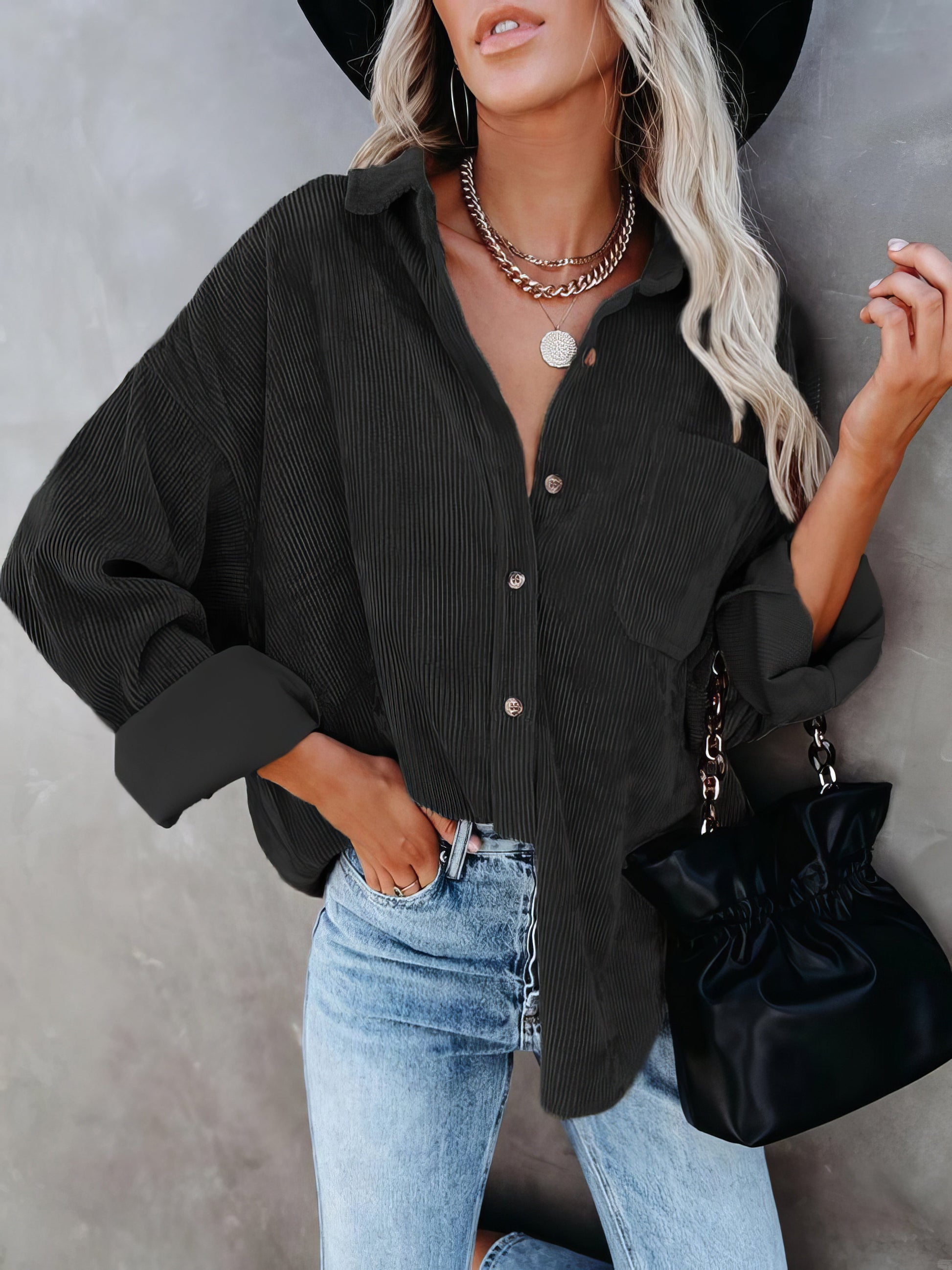 Solid Lapel Pit Strip Casual Jacket - LuckyFash™