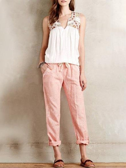 Solid Nine Points Plus Size Loose Thin Women's Trousers - LuckyFash™