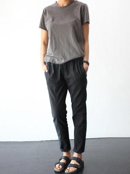Solid Nine Points Plus Size Loose Thin Women's Trousers - LuckyFash™