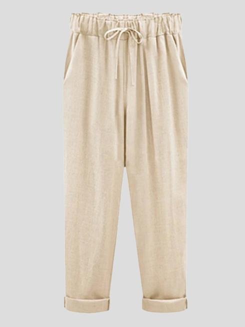 Solid Nine Points Plus Size Loose Thin Women's Trousers - LuckyFash™