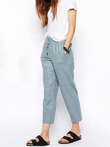 Solid Nine Points Plus Size Loose Thin Women's Trousers - LuckyFash™