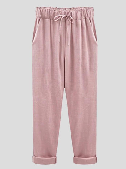 Solid Nine Points Plus Size Loose Thin Women's Trousers - LuckyFash™