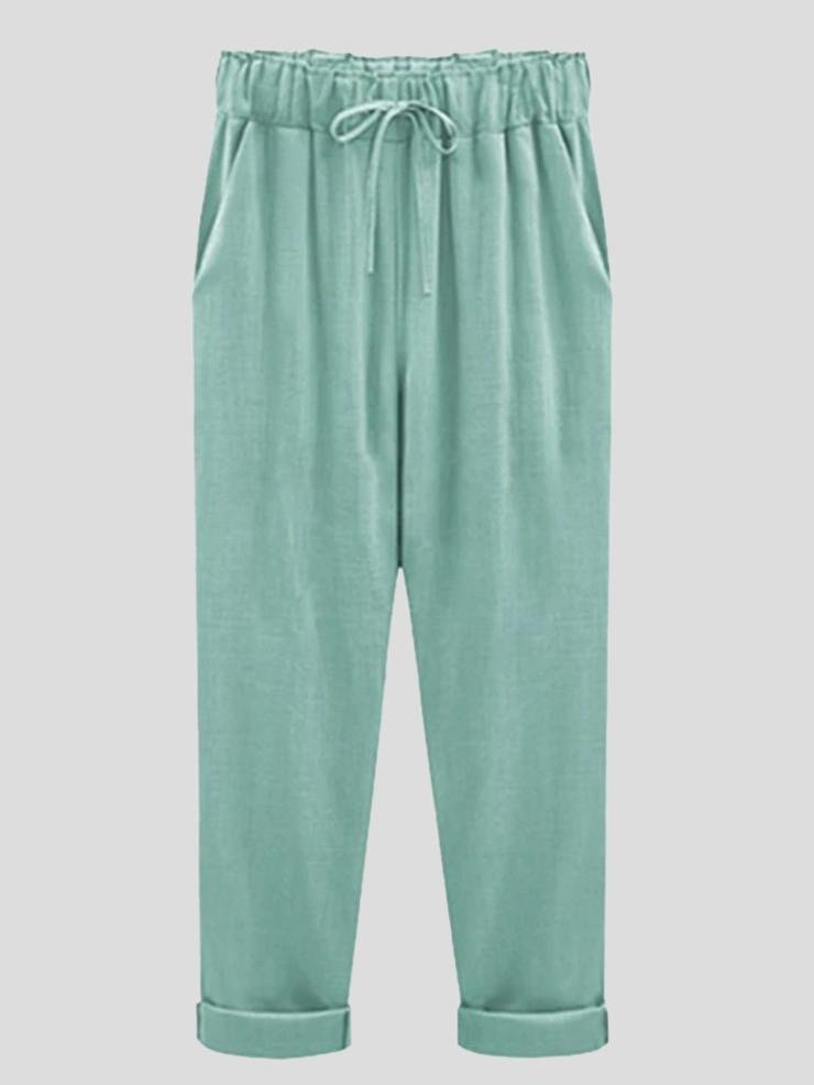 Solid Nine Points Plus Size Loose Thin Women's Trousers - LuckyFash™