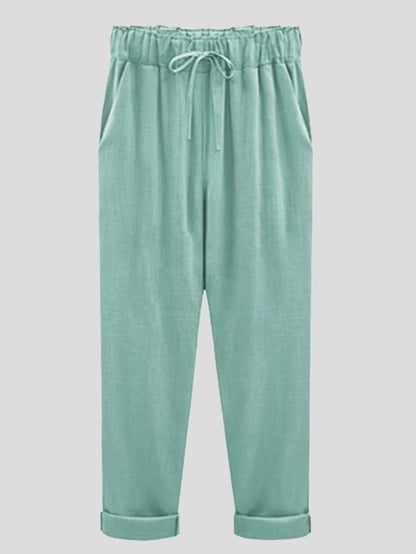 Solid Nine Points Plus Size Loose Thin Women's Trousers - LuckyFash™