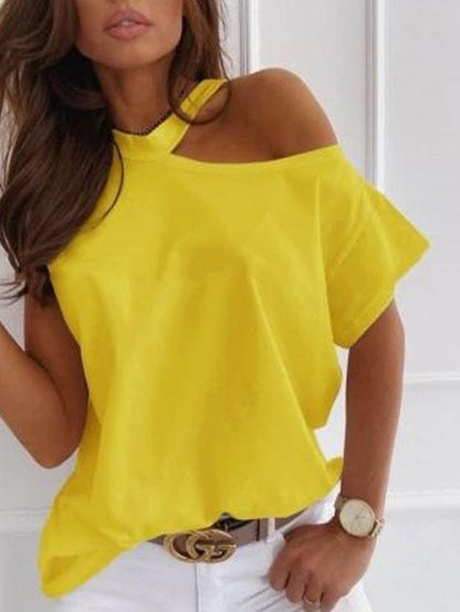 Solid Short-sleeved Casual T-shirt - LuckyFash™