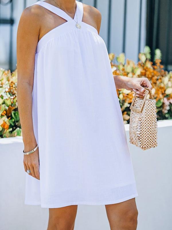 Solid Sleeveless Loose Dress - LuckyFash™