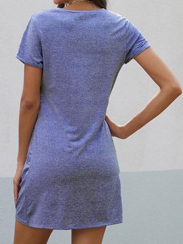 Space Dye Twist Hem Tee Dress - LuckyFash™