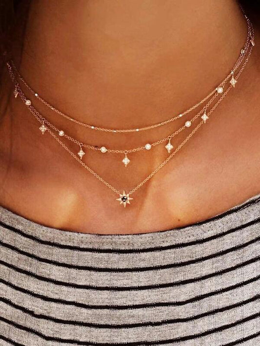 Star Charm Layered Chain Necklace - LuckyFash™